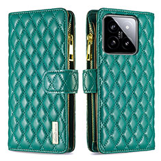 Coque Portefeuille Livre Cuir Etui Clapet B12F pour Xiaomi Mi 14 5G Vert