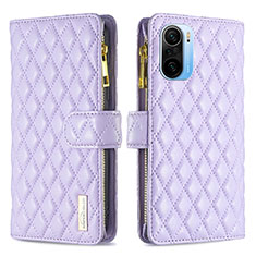 Coque Portefeuille Livre Cuir Etui Clapet B12F pour Xiaomi Poco F3 5G Violet