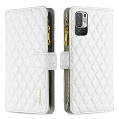 Coque Portefeuille Livre Cuir Etui Clapet B12F pour Xiaomi POCO M3 Pro 5G Blanc