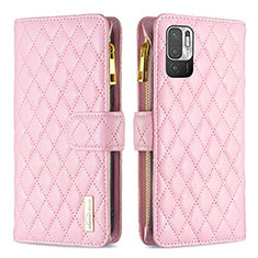 Coque Portefeuille Livre Cuir Etui Clapet B12F pour Xiaomi POCO M3 Pro 5G Or Rose