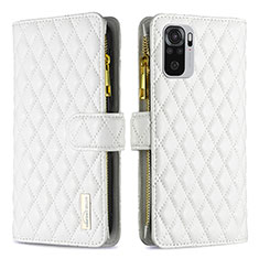 Coque Portefeuille Livre Cuir Etui Clapet B12F pour Xiaomi Poco M5S Blanc