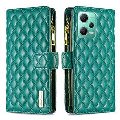 Coque Portefeuille Livre Cuir Etui Clapet B12F pour Xiaomi Poco X5 5G Vert