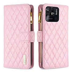 Coque Portefeuille Livre Cuir Etui Clapet B12F pour Xiaomi Redmi 10 India Or Rose