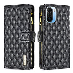 Coque Portefeuille Livre Cuir Etui Clapet B12F pour Xiaomi Redmi K40 Pro+ Plus 5G Noir