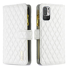 Coque Portefeuille Livre Cuir Etui Clapet B12F pour Xiaomi Redmi Note 10 5G Blanc