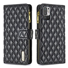 Coque Portefeuille Livre Cuir Etui Clapet B12F pour Xiaomi Redmi Note 10 5G Noir