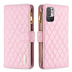 Coque Portefeuille Livre Cuir Etui Clapet B12F pour Xiaomi Redmi Note 10 5G Or Rose