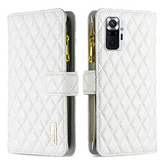 Coque Portefeuille Livre Cuir Etui Clapet B12F pour Xiaomi Redmi Note 10 Pro Max Blanc