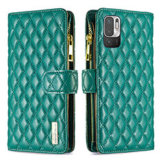 Coque Portefeuille Livre Cuir Etui Clapet B12F pour Xiaomi Redmi Note 10T 5G Vert