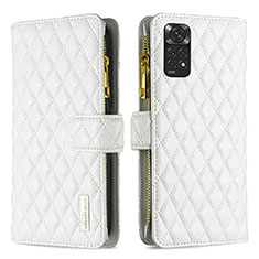 Coque Portefeuille Livre Cuir Etui Clapet B12F pour Xiaomi Redmi Note 11 4G (2022) Blanc