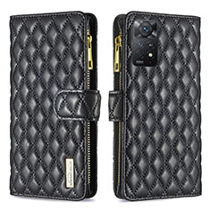 Coque Portefeuille Livre Cuir Etui Clapet B12F pour Xiaomi Redmi Note 11 Pro 4G Noir