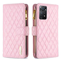 Coque Portefeuille Livre Cuir Etui Clapet B12F pour Xiaomi Redmi Note 11 Pro 4G Or Rose