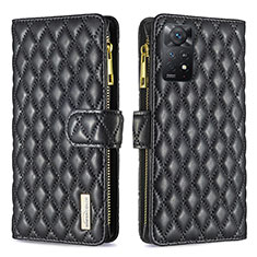 Coque Portefeuille Livre Cuir Etui Clapet B12F pour Xiaomi Redmi Note 11 Pro 5G Noir