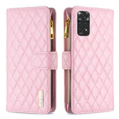 Coque Portefeuille Livre Cuir Etui Clapet B12F pour Xiaomi Redmi Note 11S 4G Or Rose