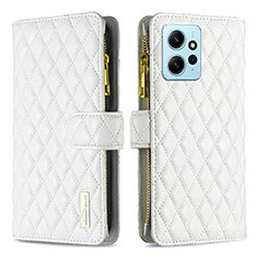 Coque Portefeuille Livre Cuir Etui Clapet B12F pour Xiaomi Redmi Note 12 4G Blanc