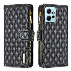 Coque Portefeuille Livre Cuir Etui Clapet B12F pour Xiaomi Redmi Note 12 4G Noir