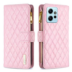 Coque Portefeuille Livre Cuir Etui Clapet B12F pour Xiaomi Redmi Note 12 4G Or Rose