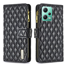 Coque Portefeuille Livre Cuir Etui Clapet B12F pour Xiaomi Redmi Note 12 5G Noir