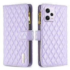 Coque Portefeuille Livre Cuir Etui Clapet B12F pour Xiaomi Redmi Note 12 Pro 5G Violet