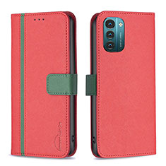 Coque Portefeuille Livre Cuir Etui Clapet B13F pour Nokia G11 Rouge