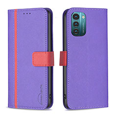 Coque Portefeuille Livre Cuir Etui Clapet B13F pour Nokia G11 Violet