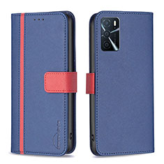 Coque Portefeuille Livre Cuir Etui Clapet B13F pour Oppo A16 Bleu