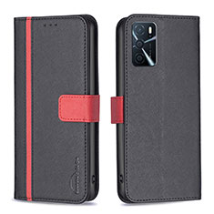 Coque Portefeuille Livre Cuir Etui Clapet B13F pour Oppo A16 Noir