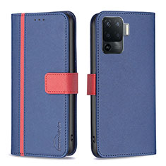 Coque Portefeuille Livre Cuir Etui Clapet B13F pour Oppo F19 Pro Bleu