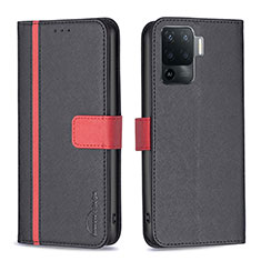 Coque Portefeuille Livre Cuir Etui Clapet B13F pour Oppo F19 Pro Noir