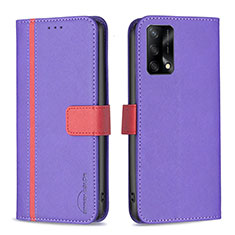 Coque Portefeuille Livre Cuir Etui Clapet B13F pour Oppo F19 Violet