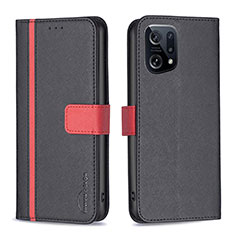 Coque Portefeuille Livre Cuir Etui Clapet B13F pour Oppo Find X5 5G Noir