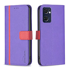 Coque Portefeuille Livre Cuir Etui Clapet B13F pour Oppo Find X5 Lite 5G Violet