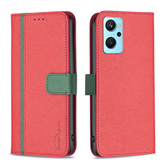 Coque Portefeuille Livre Cuir Etui Clapet B13F pour Oppo K10 4G Rouge