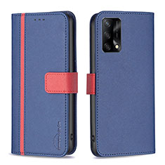 Coque Portefeuille Livre Cuir Etui Clapet B13F pour Oppo Reno6 Lite Bleu