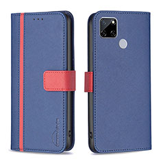 Coque Portefeuille Livre Cuir Etui Clapet B13F pour Realme 7i RMX2193 Bleu