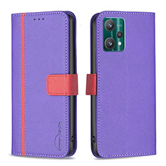 Coque Portefeuille Livre Cuir Etui Clapet B13F pour Realme 9 5G Violet