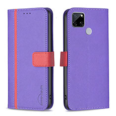 Coque Portefeuille Livre Cuir Etui Clapet B13F pour Realme C12 Violet