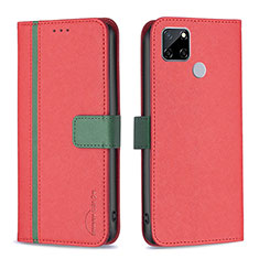 Coque Portefeuille Livre Cuir Etui Clapet B13F pour Realme C25 Rouge