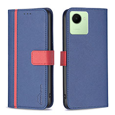 Coque Portefeuille Livre Cuir Etui Clapet B13F pour Realme C30 Bleu