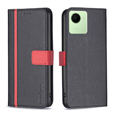 Coque Portefeuille Livre Cuir Etui Clapet B13F pour Realme C30 Noir