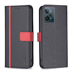 Coque Portefeuille Livre Cuir Etui Clapet B13F pour Realme C31 Noir