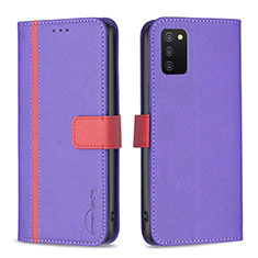 Coque Portefeuille Livre Cuir Etui Clapet B13F pour Samsung Galaxy A02s Violet