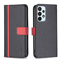 Coque Portefeuille Livre Cuir Etui Clapet B13F pour Samsung Galaxy A23 4G Noir