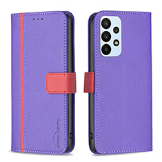 Coque Portefeuille Livre Cuir Etui Clapet B13F pour Samsung Galaxy A23 4G Violet