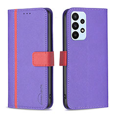 Coque Portefeuille Livre Cuir Etui Clapet B13F pour Samsung Galaxy A23 5G Violet