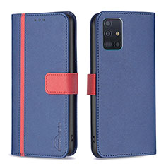 Coque Portefeuille Livre Cuir Etui Clapet B13F pour Samsung Galaxy A51 5G Bleu