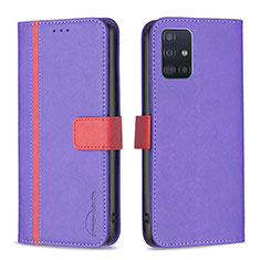 Coque Portefeuille Livre Cuir Etui Clapet B13F pour Samsung Galaxy A51 5G Violet