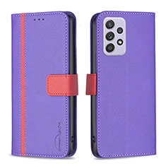 Coque Portefeuille Livre Cuir Etui Clapet B13F pour Samsung Galaxy A52 4G Violet