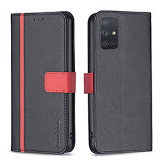 Coque Portefeuille Livre Cuir Etui Clapet B13F pour Samsung Galaxy A71 5G Noir