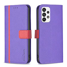 Coque Portefeuille Livre Cuir Etui Clapet B13F pour Samsung Galaxy A73 5G Violet